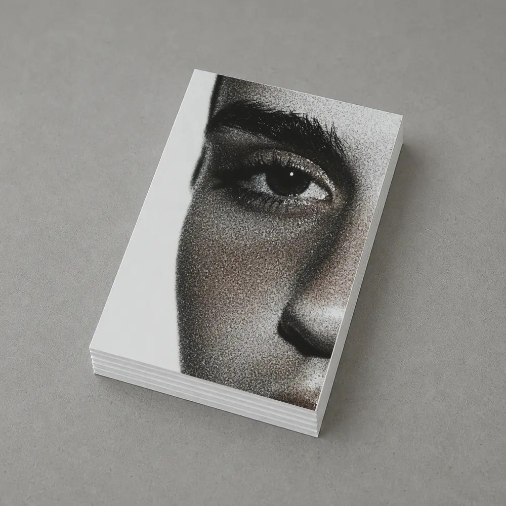 Close Up Woman Face Black White Portrait – Postcards