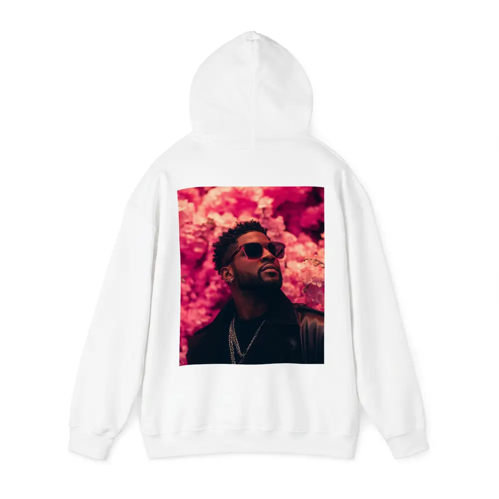 Stylish Man Pink Floral Wall Background – Hoodies