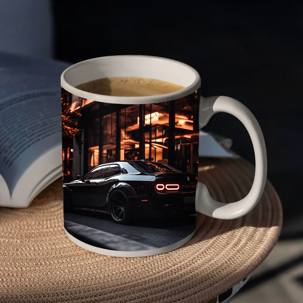 Dodge Challenger Black City Night Streets – Mugs
