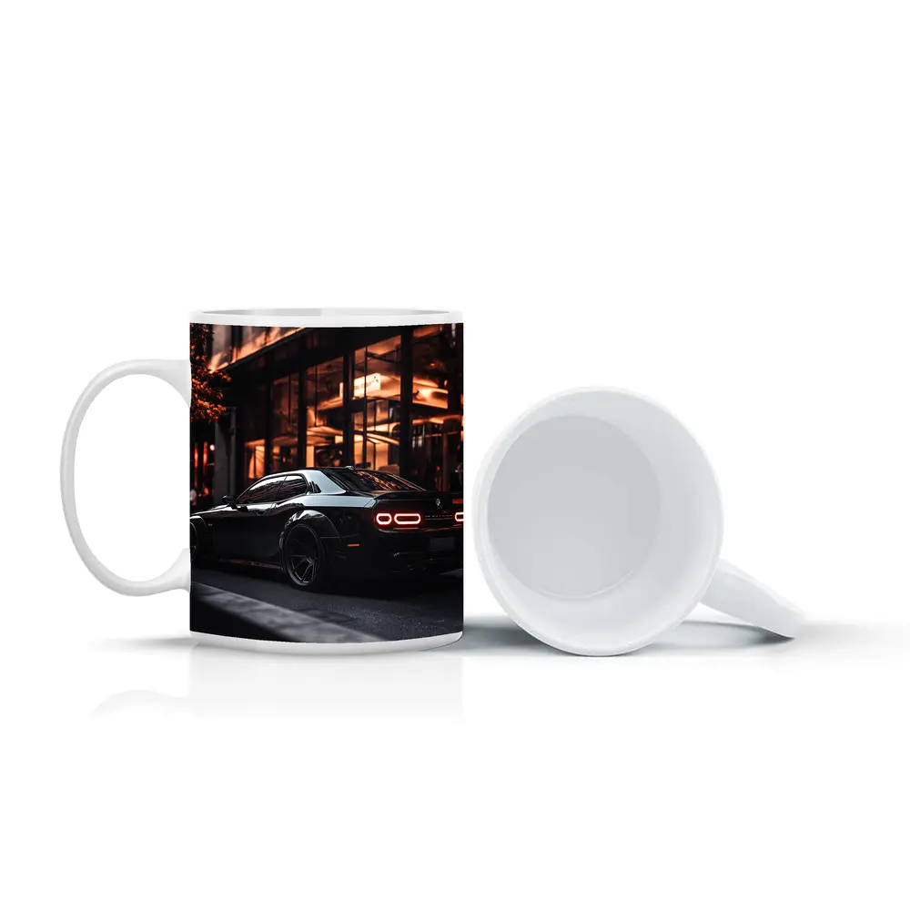 Dodge Challenger Black City Night Streets – Mugs