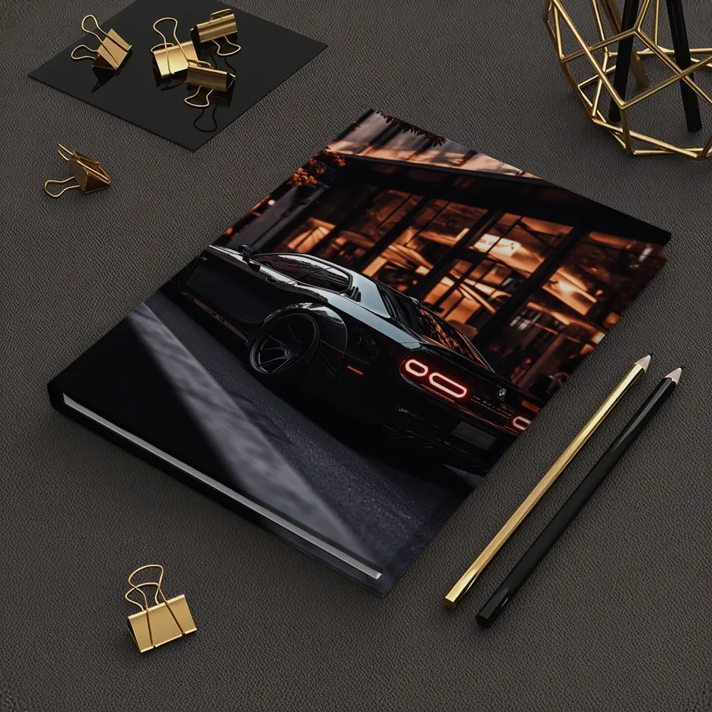 Dodge Challenger Black City Night Streets – Notebooks