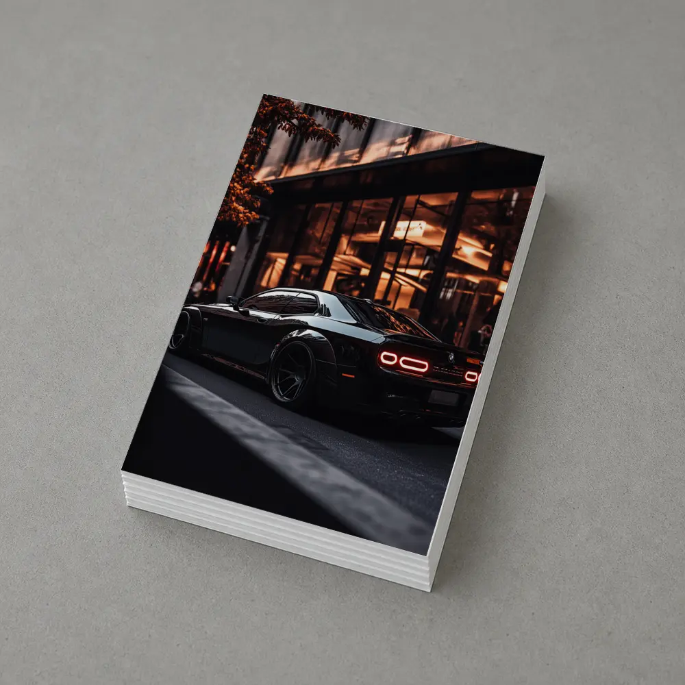 Dodge Challenger Black City Night Streets – Postcards
