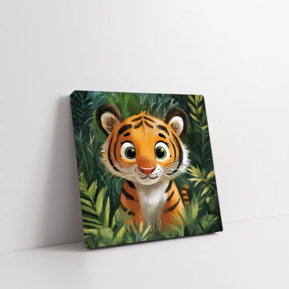 Cute Baby Tiger Cub Jungle Illustration – Wall Art