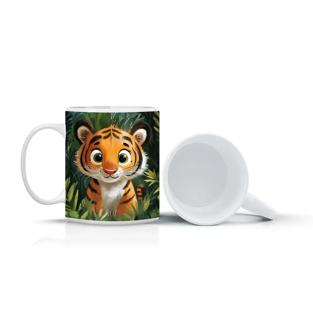 Cute Baby Tiger Cub Jungle Illustration – Mugs