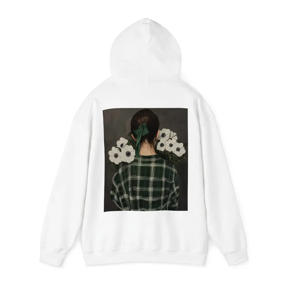 Woman Back View Anemones Green Plaid Shirt – Hoodies