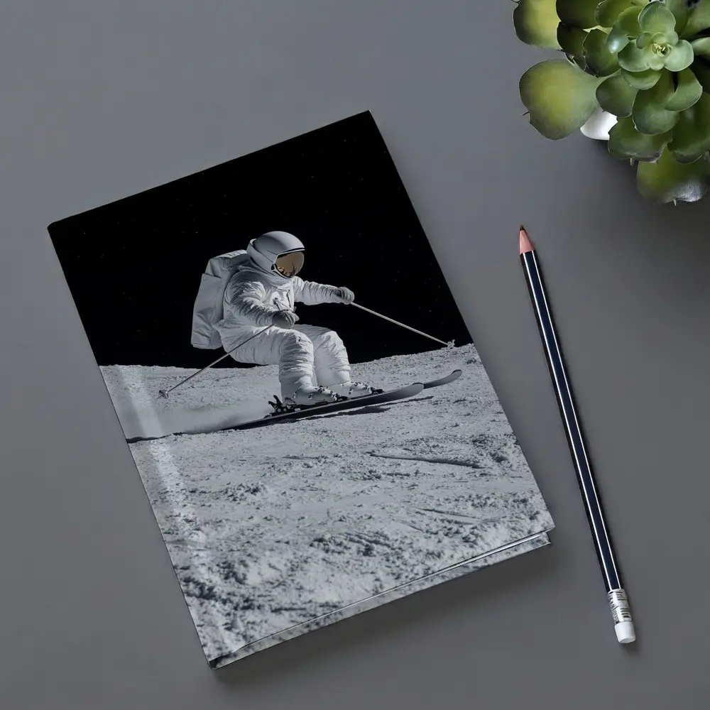 Astronaut Skiing On Moon Starry Night – Notebooks