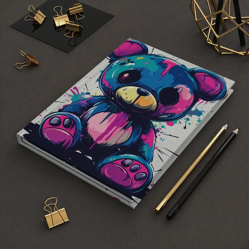 Graffiti Teddy Bear Colorful Paint Splash Art – Notebooks