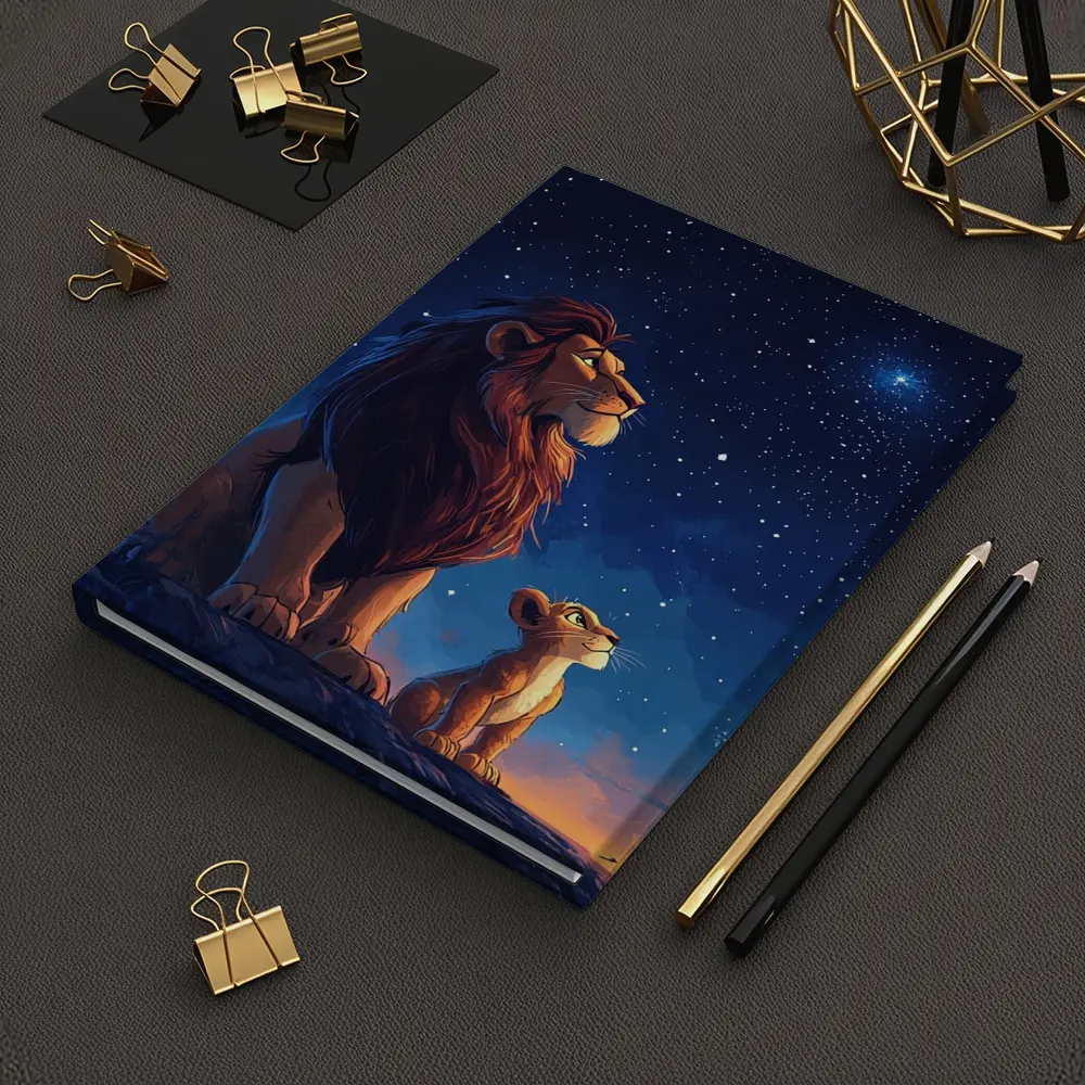 Lion And Cub Starry Night Sky Art – Notebooks