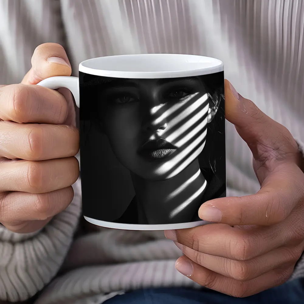 Woman in Black Hat Shadow Light Portrait – Mugs