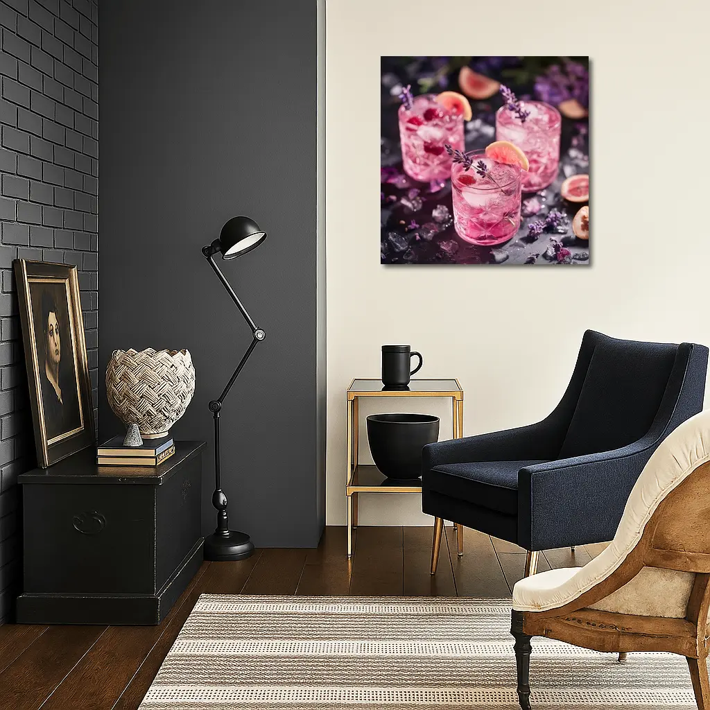 Pink Lavender Cocktails With Grapefruit Ice – Wall Art