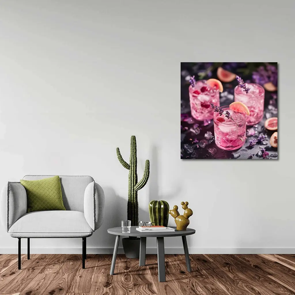 Pink Lavender Cocktails With Grapefruit Ice – Wall Art