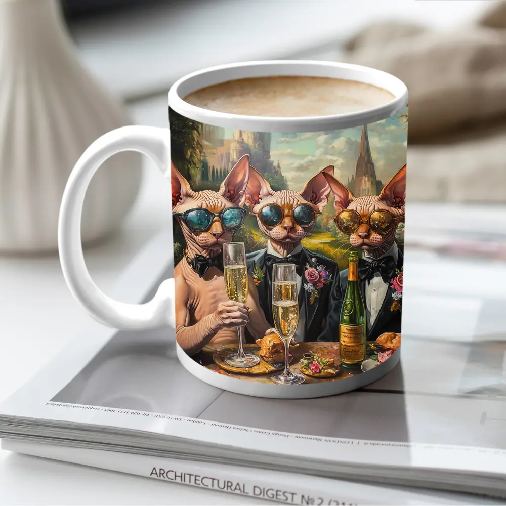 Sphynx Cats Champagne Toast Garden Party – Mugs