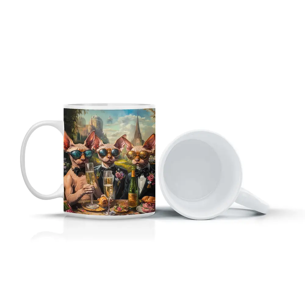Sphynx Cats Champagne Toast Garden Party – Mugs