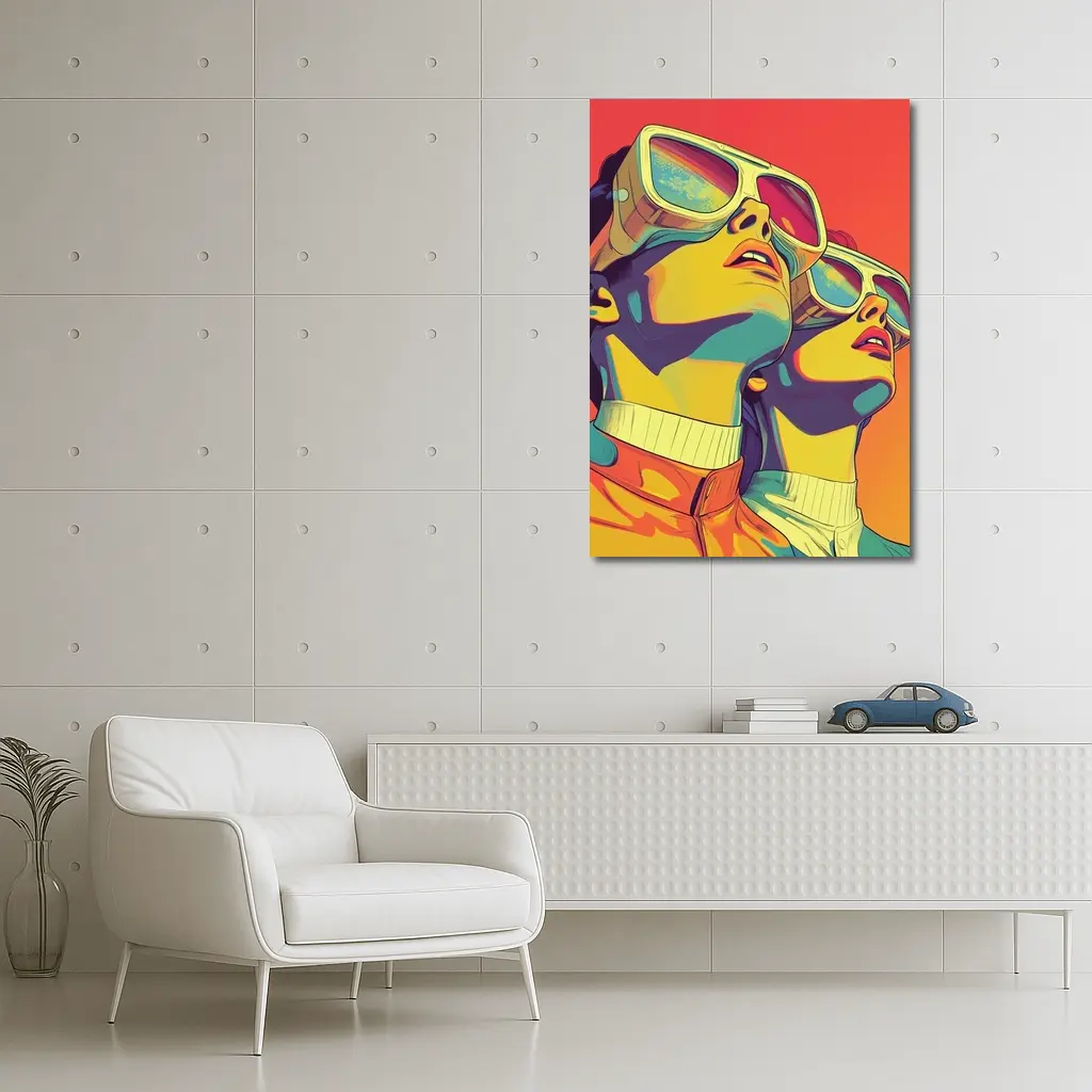 Retro Women Pop Art Bold Color – Wall Art
