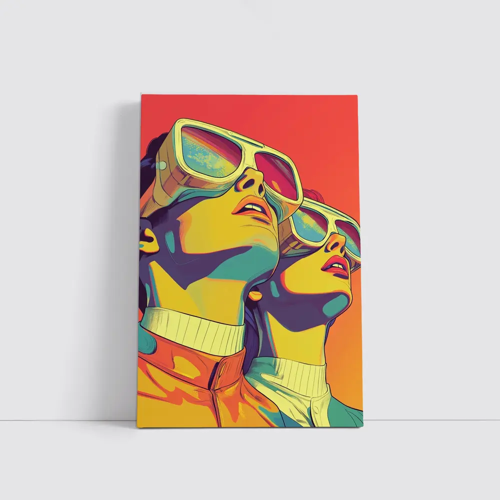 Retro Women Pop Art Bold Color – Wall Art