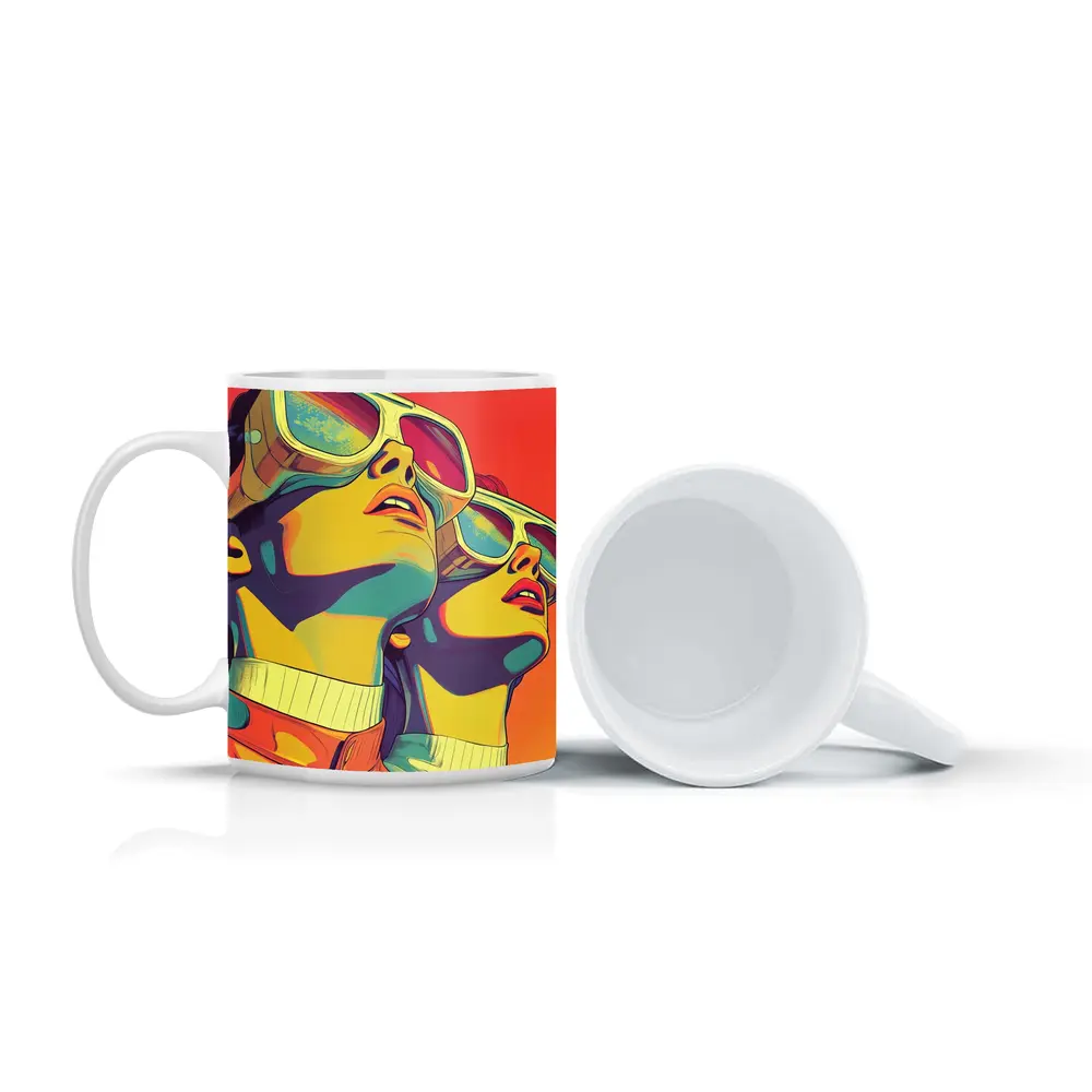 Retro Women Pop Art Bold Color – Mugs