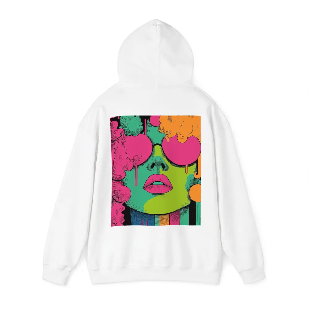 Pop Art Woman Face Neon Colors Illustration – Hoodies