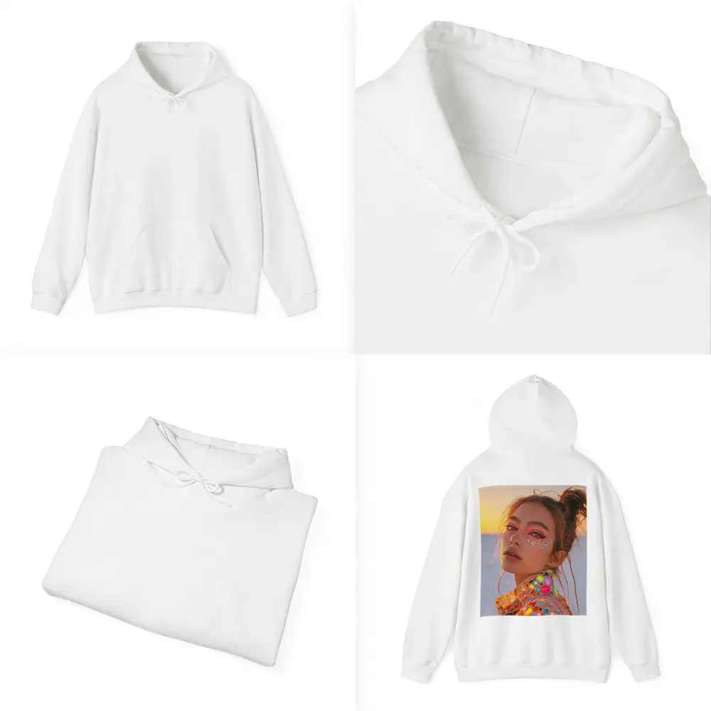 Festival Makeup Woman Gems Sunset Desert – Hoodies