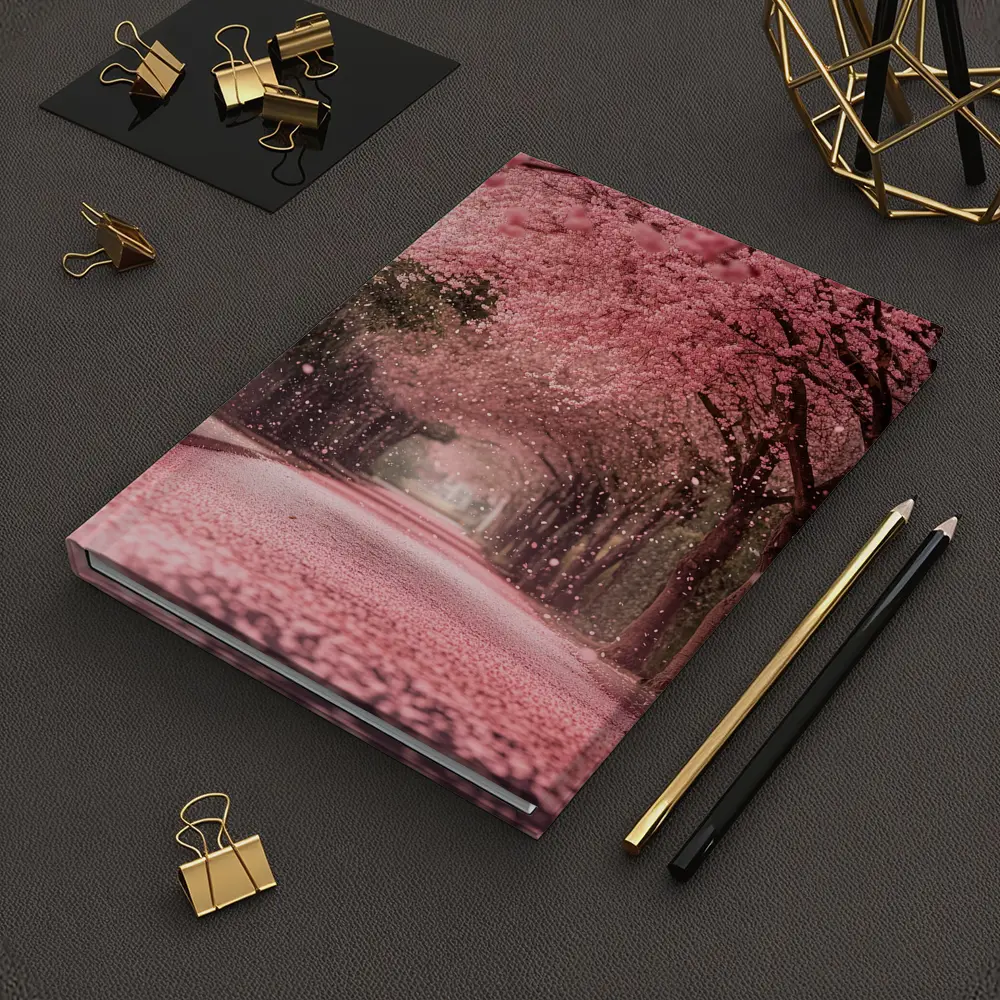Cherry Blossom Tree Tunnel Pink Petals – Notebooks