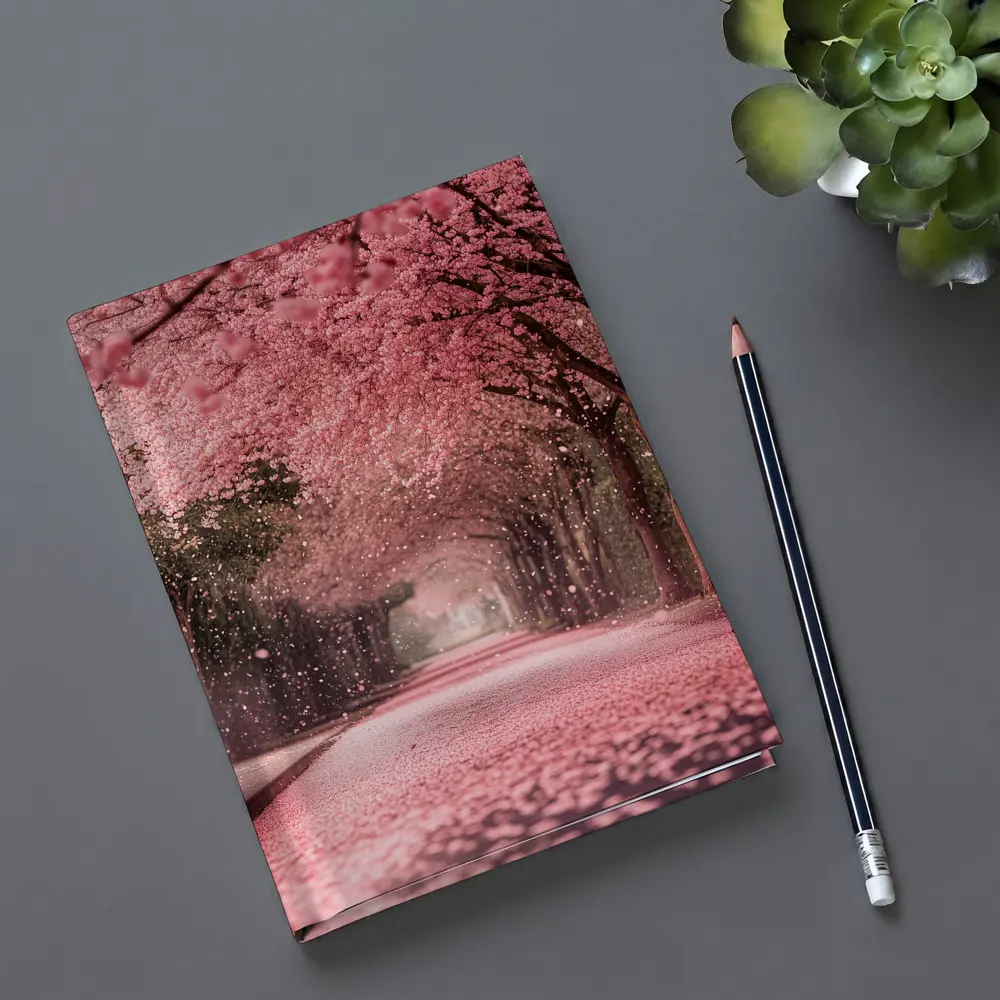 Cherry Blossom Tree Tunnel Pink Petals – Notebooks