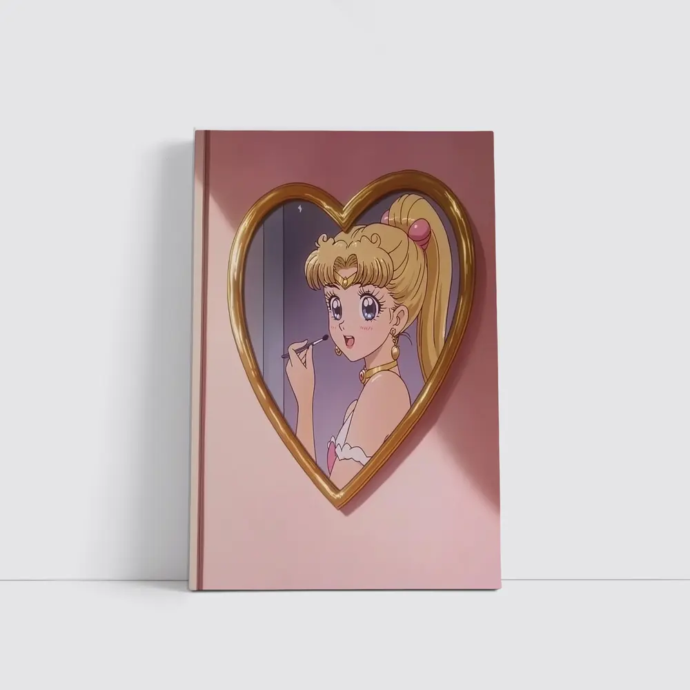 Sailor Moon Anime Girl Heart Mirror Pink – Wall Art