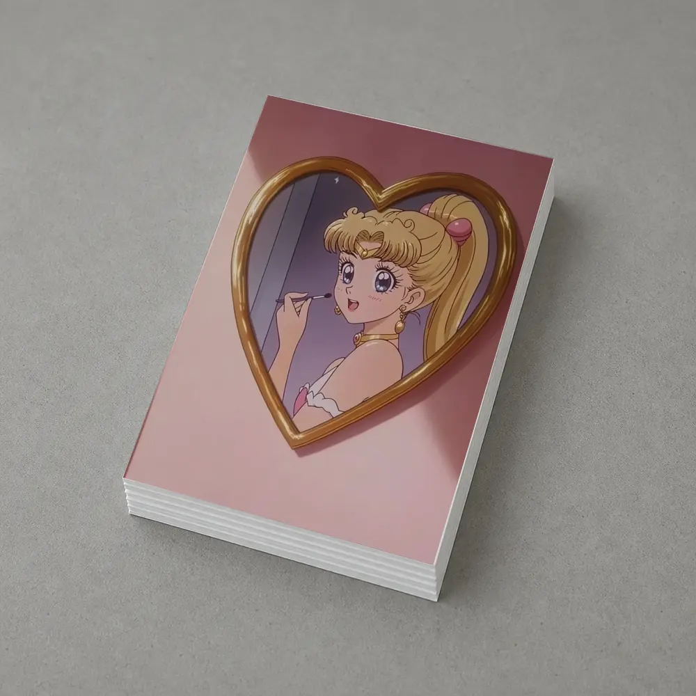 Sailor Moon Anime Girl Heart Mirror Pink – Postcards