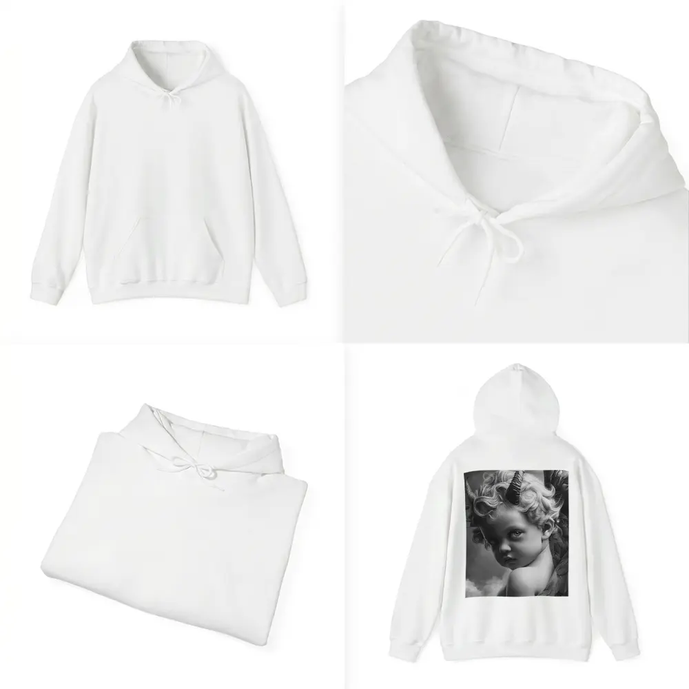 Dark Cherub With Horns And Wings – Hoodies
