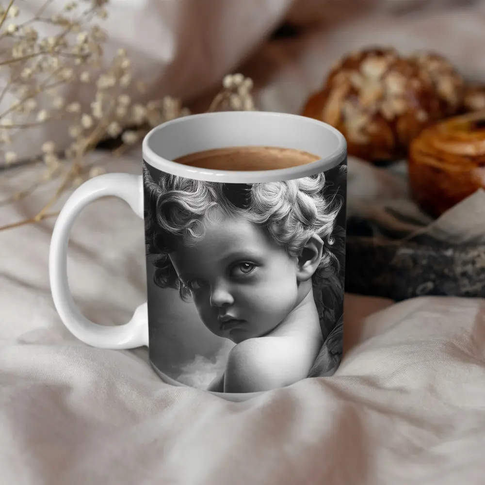 Dark Cherub With Horns And Wings – Mugs
