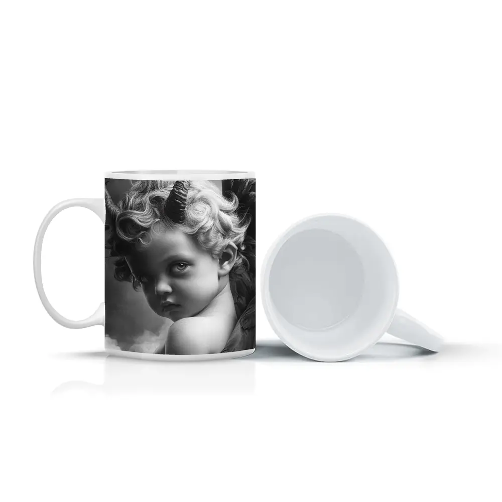 Dark Cherub With Horns And Wings – Mugs