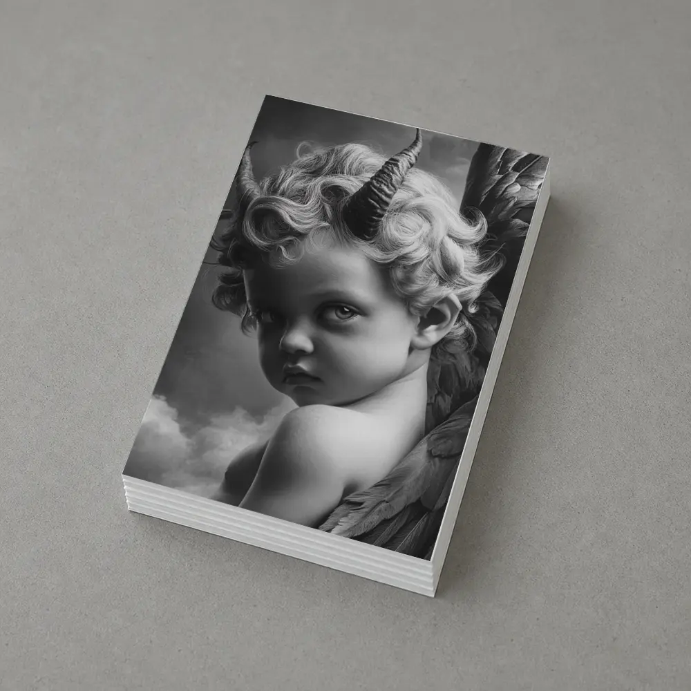 Dark Cherub With Horns And Wings – Postcards