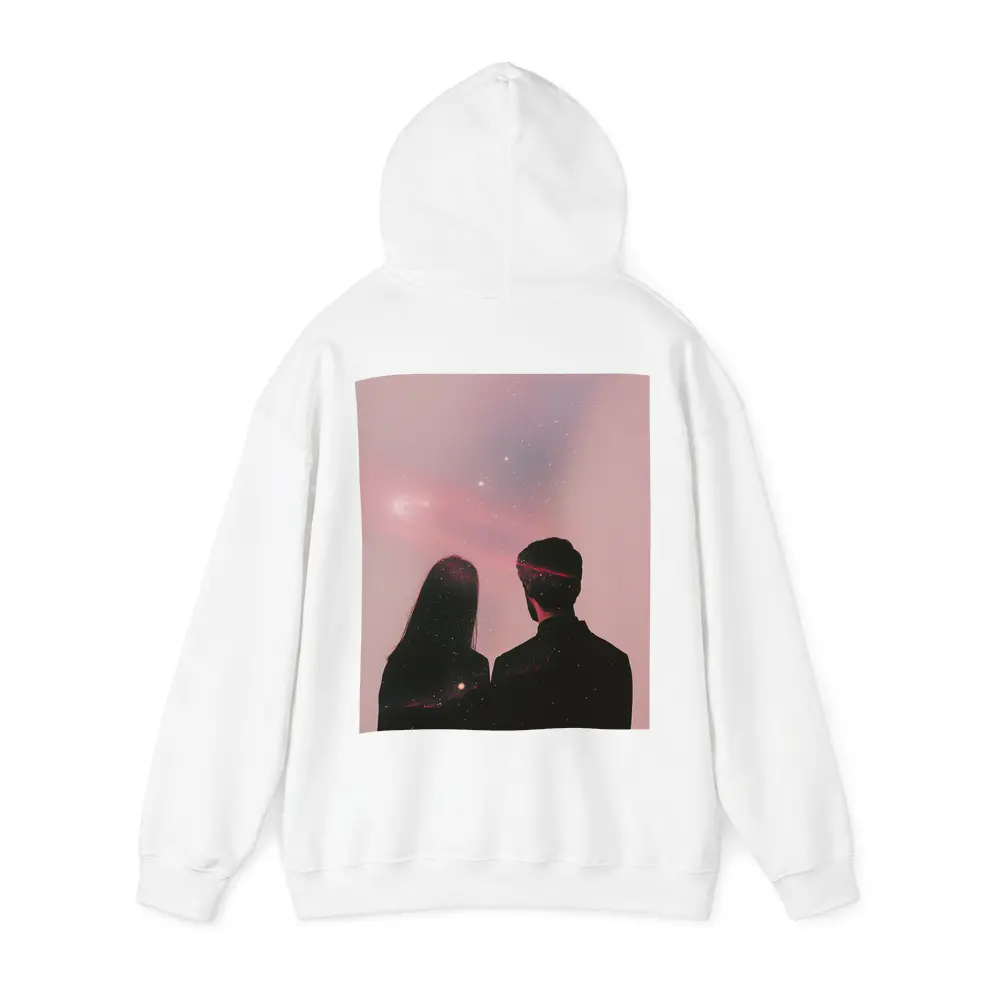 Couple Silhouette Under Pink Cosmic Sky – Hoodies