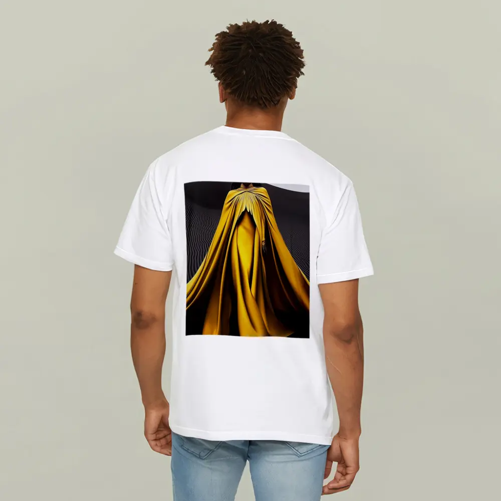 Woman in Golden Cape Black Sand Dunes – T-Shirts