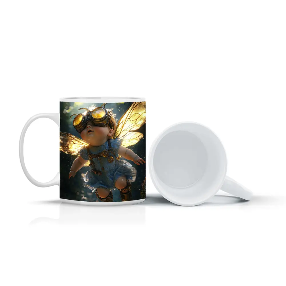 Steampunk Baby Fairy Flying Forest Light – Mugs