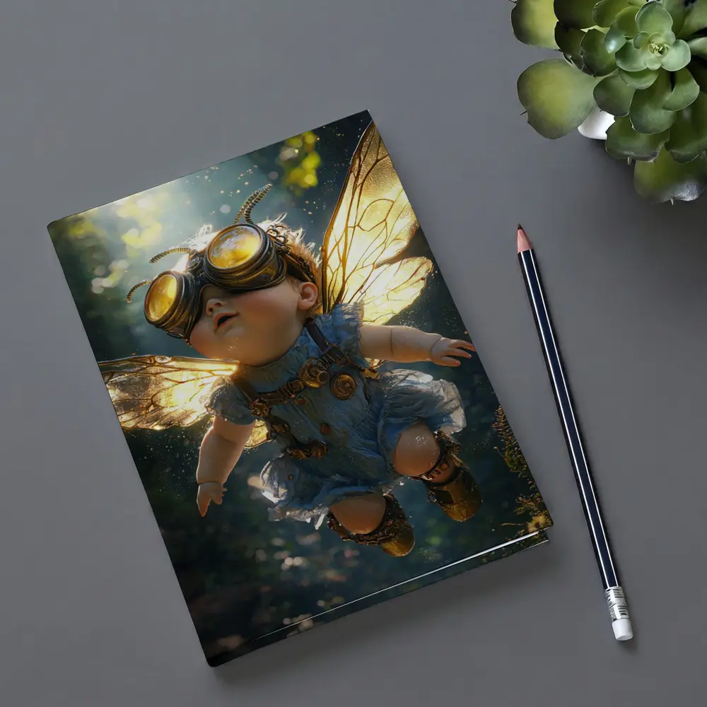Steampunk Baby Fairy Flying Forest Light – Notebooks