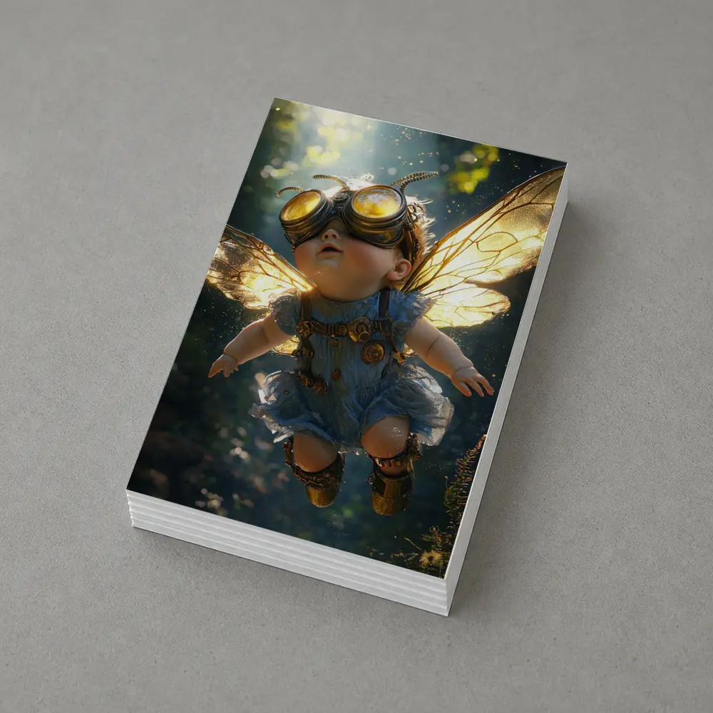 Steampunk Baby Fairy Flying Forest Light – Postcards