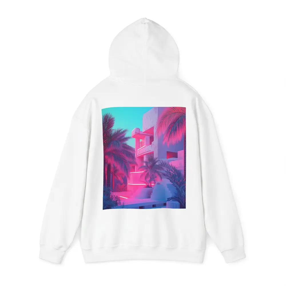 Neon Pink Tropical Architecture Palm Trees – Hoodies