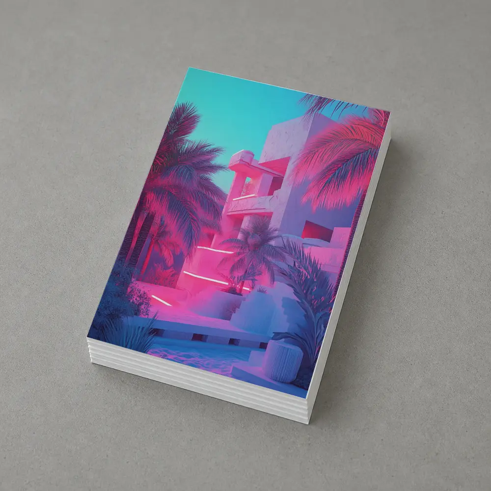 Neon Pink Tropical Architecture Palm Trees – Postcards