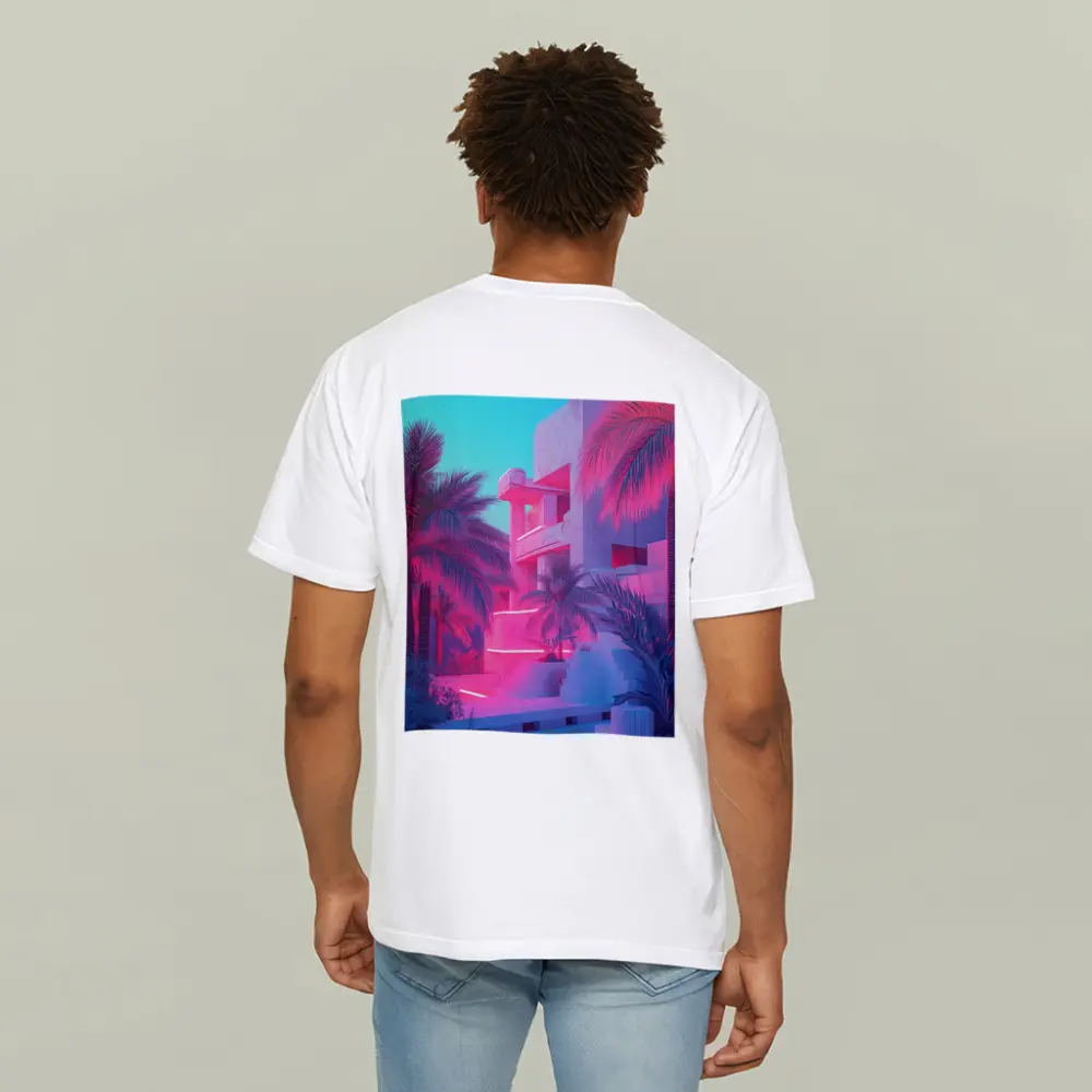 Neon Pink Tropical Architecture Palm Trees – T-Shirts
