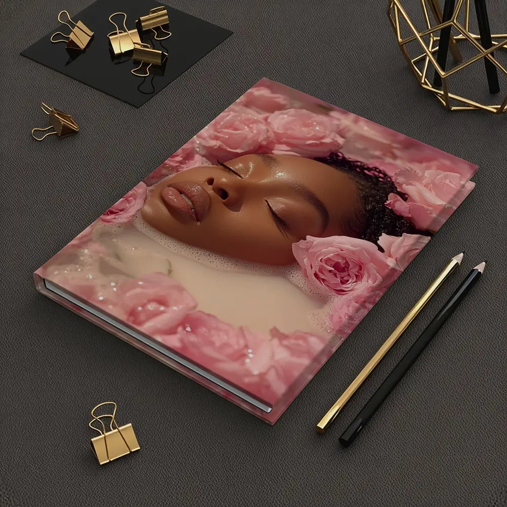 Woman Relaxing in Rose Milk Bath – Notebooks