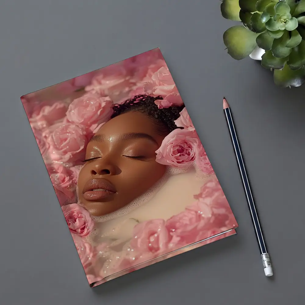 Woman Relaxing in Rose Milk Bath – Notebooks