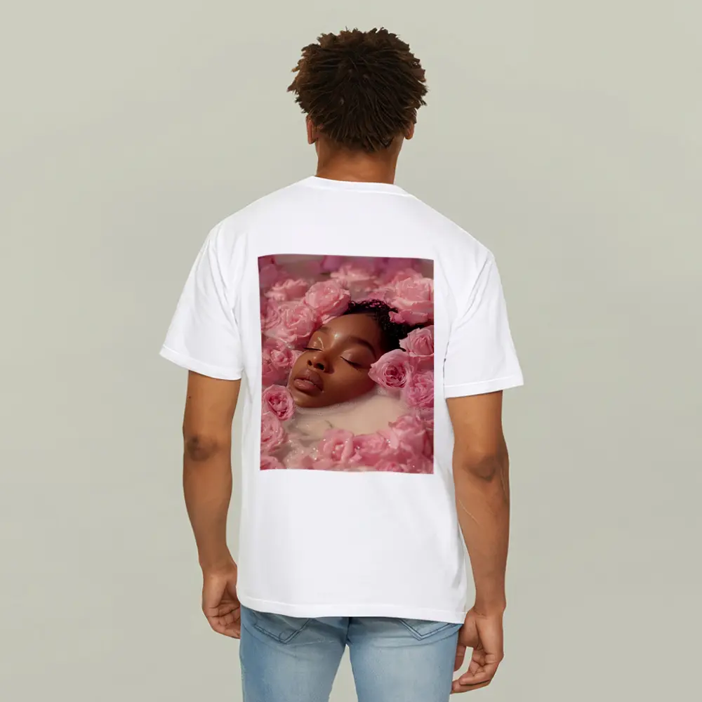 Woman Relaxing in Rose Milk Bath – T-Shirts