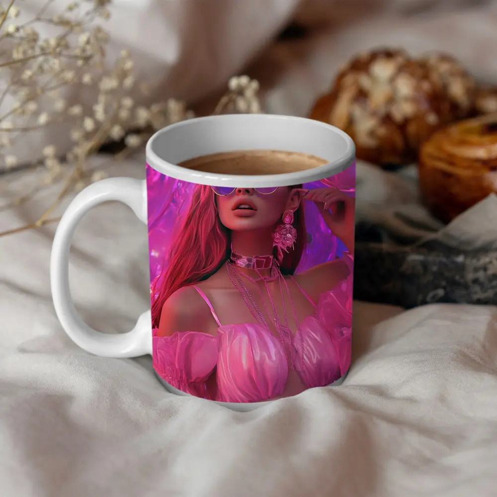 Fashion Woman Pink Bubbly Purple Fantasy – Mugs