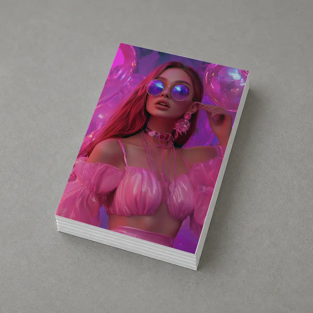 Fashion Woman Pink Bubbly Purple Fantasy – Postcards