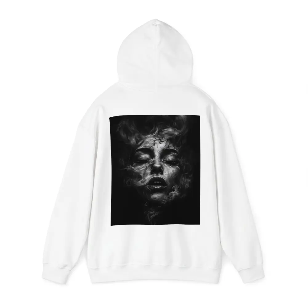 Woman Face Dissolving Into Dark Smoke – Hoodies