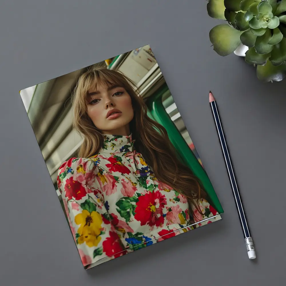 Floral Dress Woman on Subway Train – Notebooks