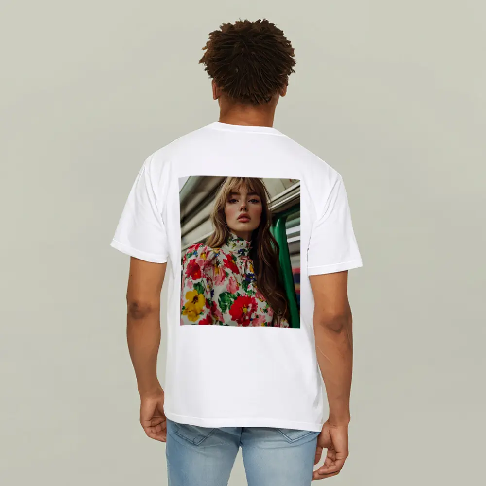 Floral Dress Woman on Subway Train – T-Shirts