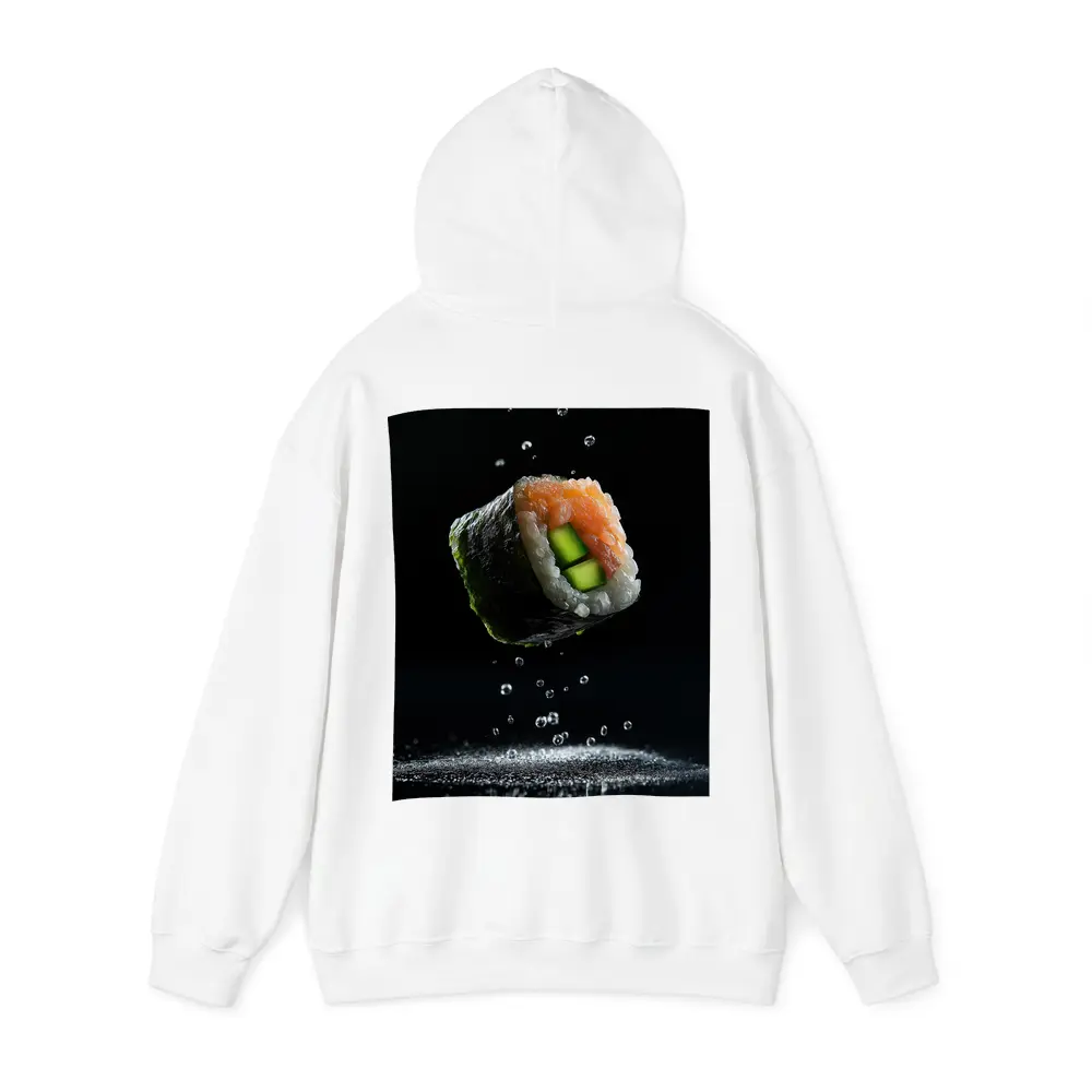 Sushi Roll Flying Over Dark Background – Hoodies