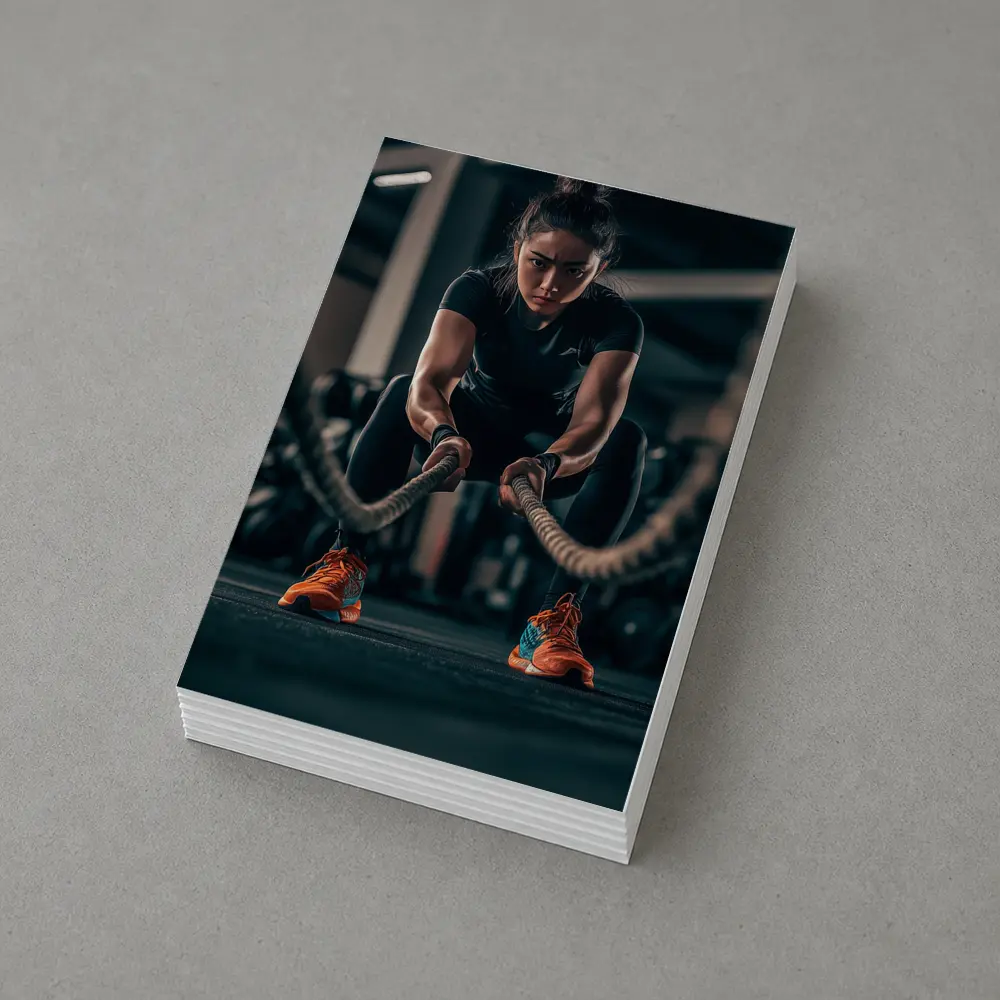 Woman Battle Ropes Intense Gym Workout – Postcards