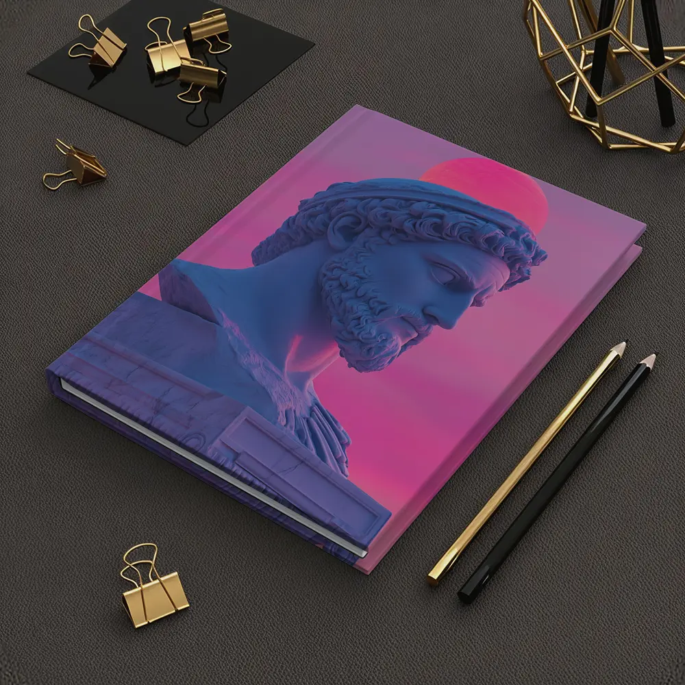 Greek Statue Bust Vaporwave Pink Sky – Notebooks