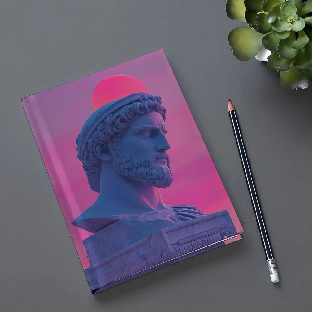 Greek Statue Bust Vaporwave Pink Sky – Notebooks